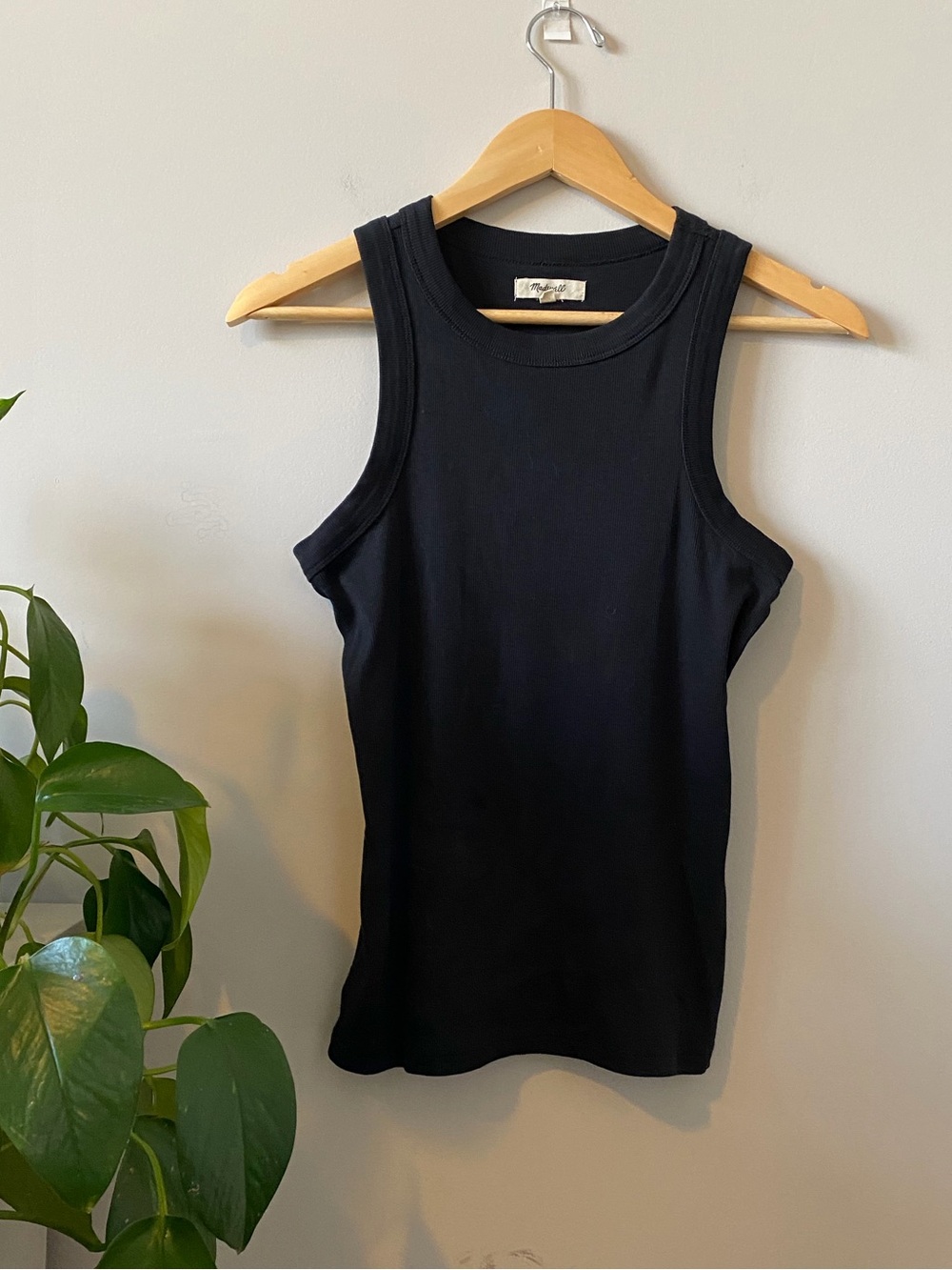 Madewell Black Ribbed Tank Top